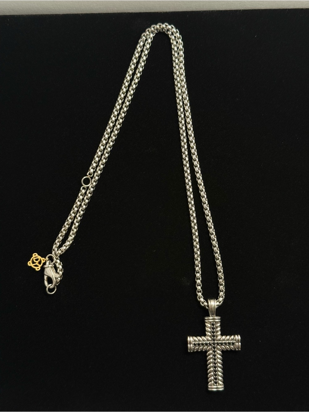 DAVID YURMAN ✨ Sterling Silver Rope/Cable Cross Necklace